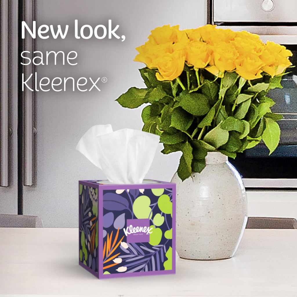 (3 pack) Kleenex Ultra Soft Facial Tissues, 6 Cube Boxes, 60 Tissues per Box, 3-Ply