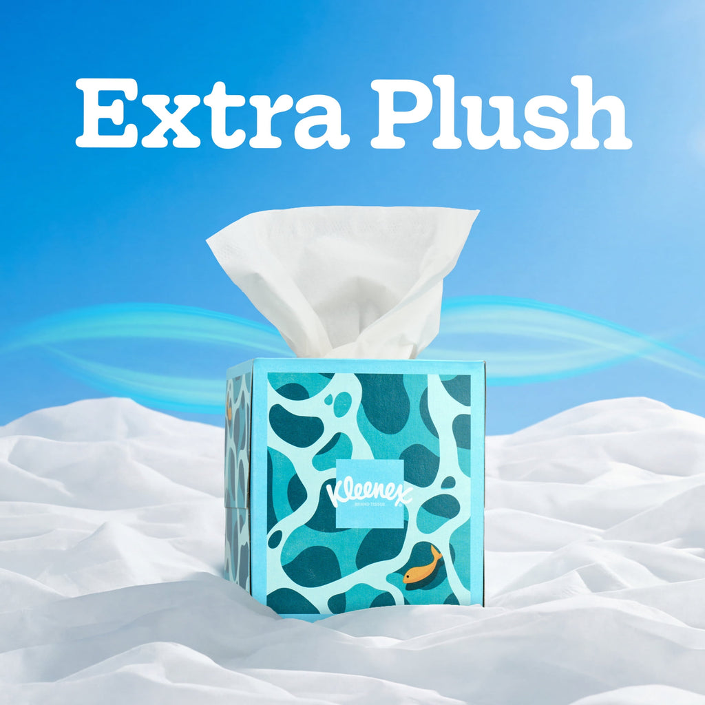 Kleenex Cooling + Aloe 2-Ply Cube Box Facial Tissues, 4 Pack (200 Total Tissues)