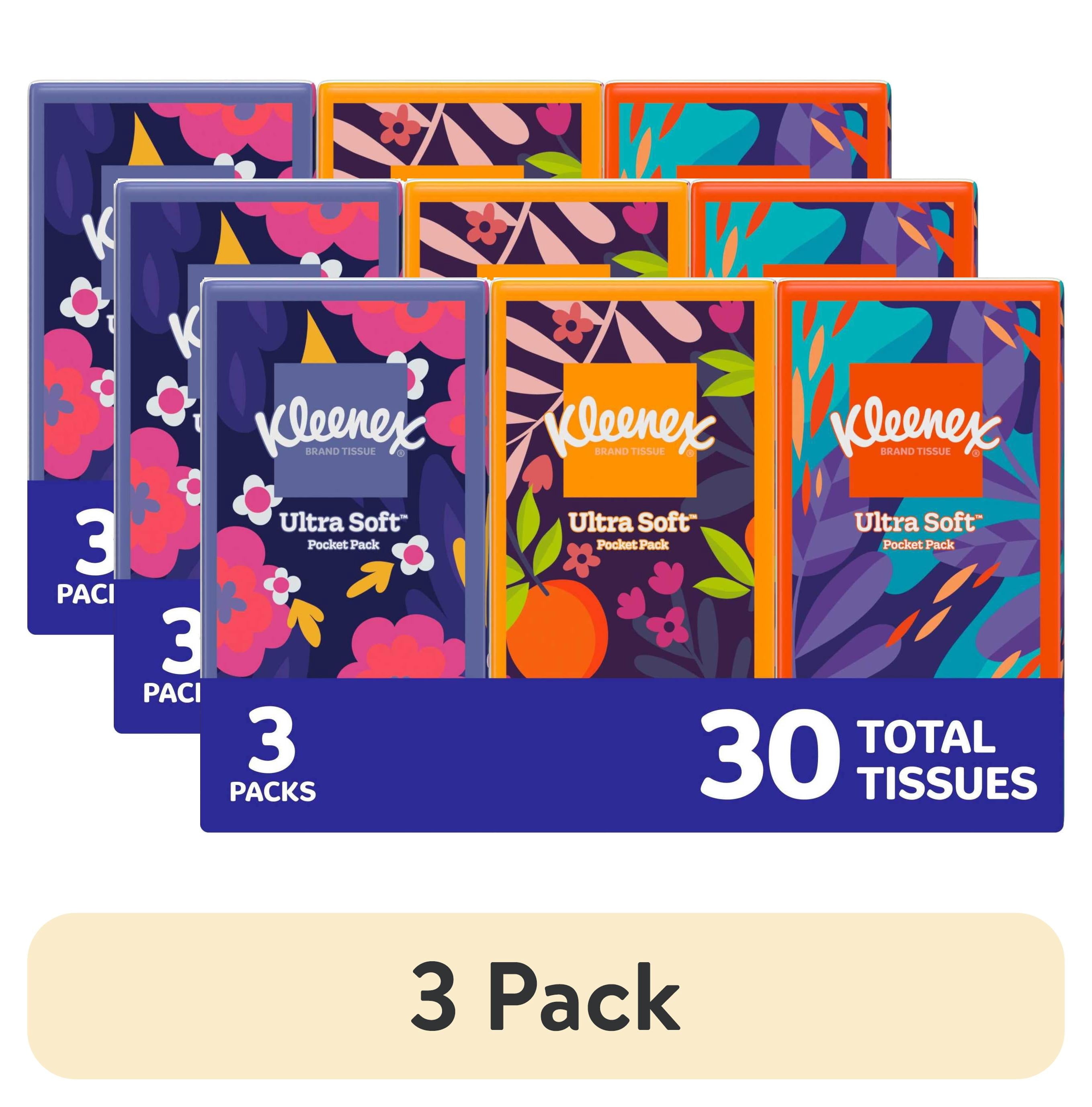 Kleenex On-The-Go 3-Ply Facial Tissues, 3 Pack (30 Total Tissues)