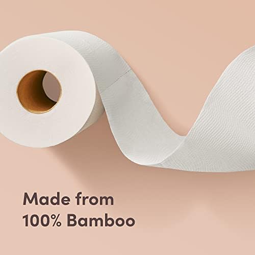 3-ply Bamboo Toilet Paper, Unscented, 12 Rolls, 350 Sheets per roll, Total 4200 Sheets, Plastic-Free