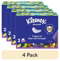 (4 pack) Kleenex Ultra Soft Facial Tissues, 2 Flat Boxes, 120 Tissues per Box, 3-Ply