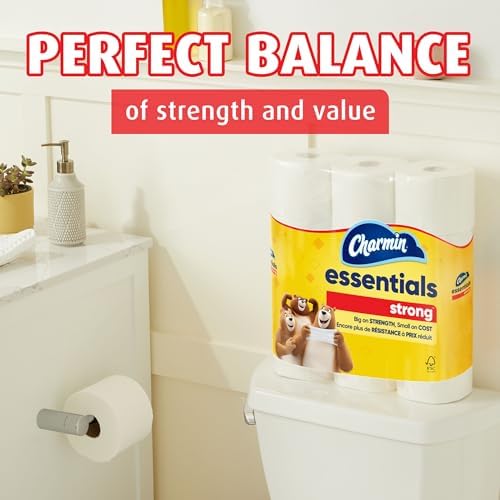 Charmin Essentials Strong Toilet Paper 6 Mega Rolls, 429 sheets per roll