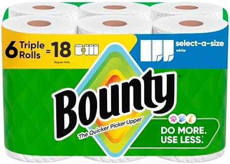 Bounty Select-A-Size Paper Towels, White, 8 Triple Rolls = 24 Regular Roll