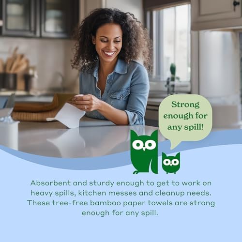 Caboo Tree Free Paper Towels, Plastic Free, Toxin Free, 8 Family Size Rolls