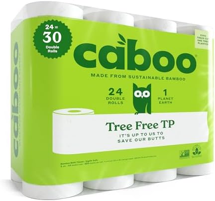 Caboo Tree Free Toilet Paper, PFAS Free, Septic Safe, 24 Rolls