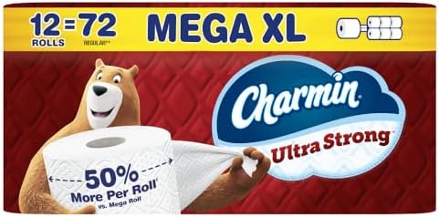 Charmin Ultra Strong Toilet Paper, 6 Mega = 24 Regular Rolls, 2-Ply, White