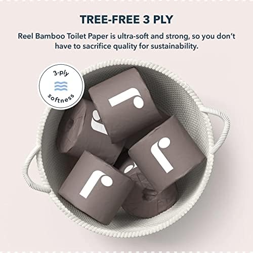 Reel Premium 3-Ply Bamboo Toilet Paper - 24 Rolls, 300 Sheets per Roll
