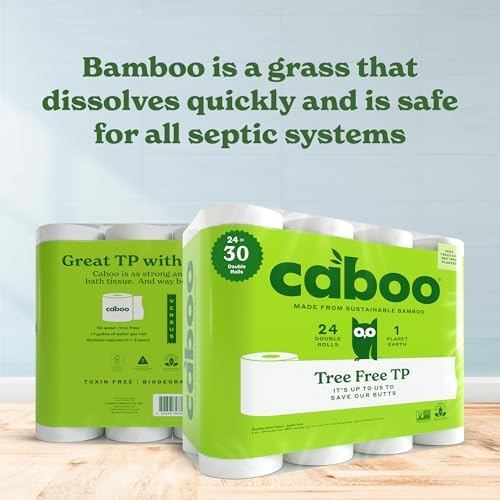 Caboo Tree Free Toilet Paper, PFAS Free, Septic Safe, 24 Rolls