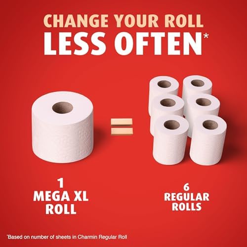 Charmin Ultra Strong Toilet Paper, 6 Mega = 24 Regular Rolls, 2-Ply, White