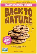 Back to Nature Fudge Striped Cookies Chocolate, Plant Based Snack 1pk