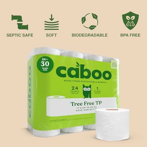 Caboo Tree Free Toilet Paper, PFAS Free, Septic Safe, 24 Rolls