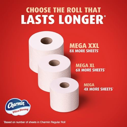 Charmin Toilet Paper Ultra Strong, 12 Mega Rolls = 48 Regular Rolls, 2-ply Bath Tissue
