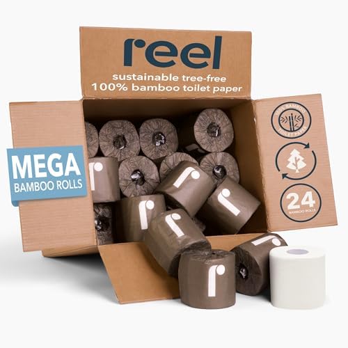 Reel Premium 3-Ply Bamboo Toilet Paper - 24 Rolls, 300 Sheets per Roll