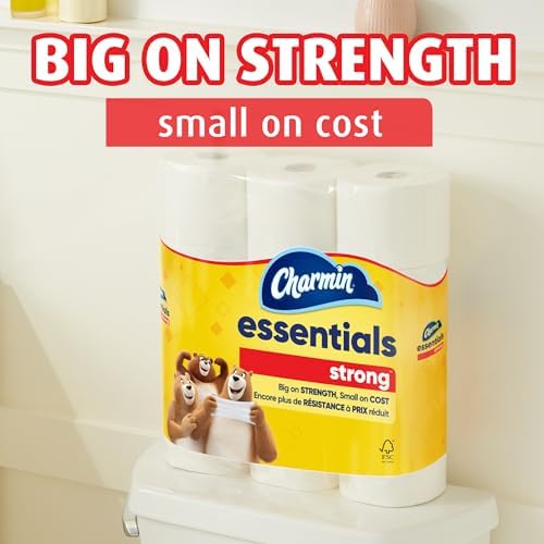 Charmin Essentials Strong Toilet Paper 6 Mega Rolls, 429 sheets per roll