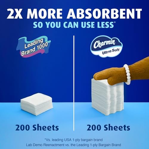 Charmin Ultra Soft Toilet Paper, 12 Mega Rolls = 24 Regular Rolls, 2-ply Bath Tissue