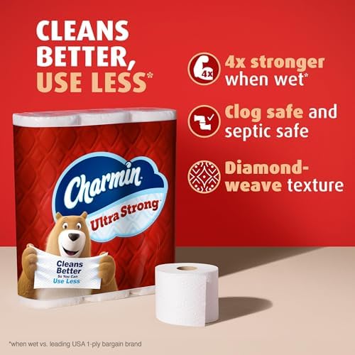Charmin Ultra Strong Toilet Paper, 6 Mega = 24 Regular Rolls, 2-Ply, White