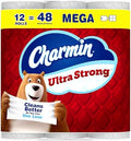 Charmin Toilet Paper Ultra Strong, 12 Mega Rolls = 48 Regular Rolls, 2-ply Bath Tissue