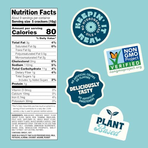 Back to Nature Original Stoneground Wheat Crackers, Plant Based Snack, 1pk