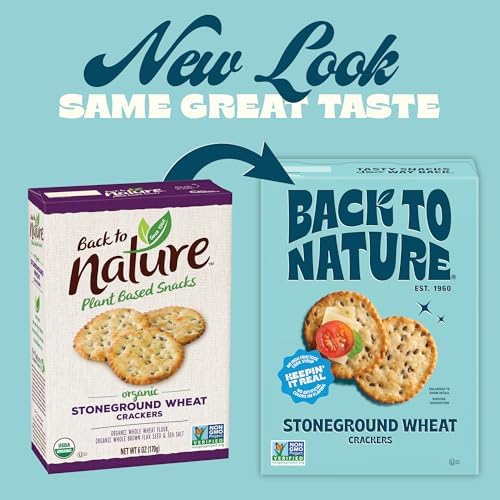 Back to Nature Original Stoneground Wheat Crackers, Plant Based Snack, 1pk