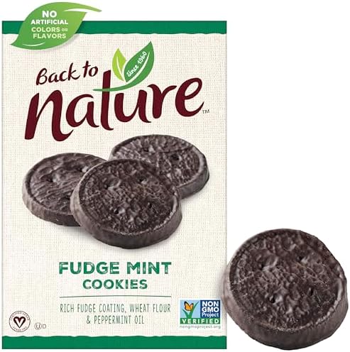 Back to Nature Fudge Mint Cookies - Vegan, Non-GMO, Made with Wheat Flour, Delicious & Quality Snacks, 6.4 Ounce
