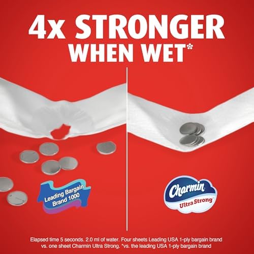 Charmin Toilet Paper Ultra Strong, 12 Mega Rolls = 48 Regular Rolls, 2-ply Bath Tissue