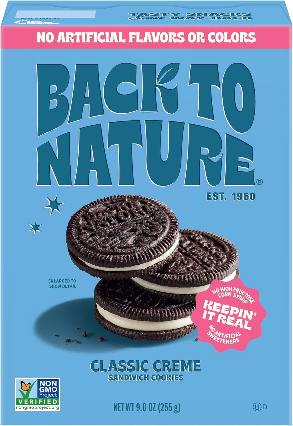 Back to Nature Classic Creme Sandwich Cookies, Plant Based Snack, 1pk