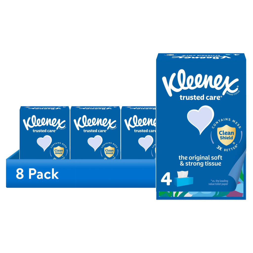 Kleenex Trusted Care 2-Ply Flat Box Facial Tissues, 6 Pack (960 Total Tissues)