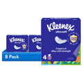 (8 pack) Kleenex Ultra Soft Facial Tissues, 4 Cube Boxes, 60 Tissues per Box, 3-Ply