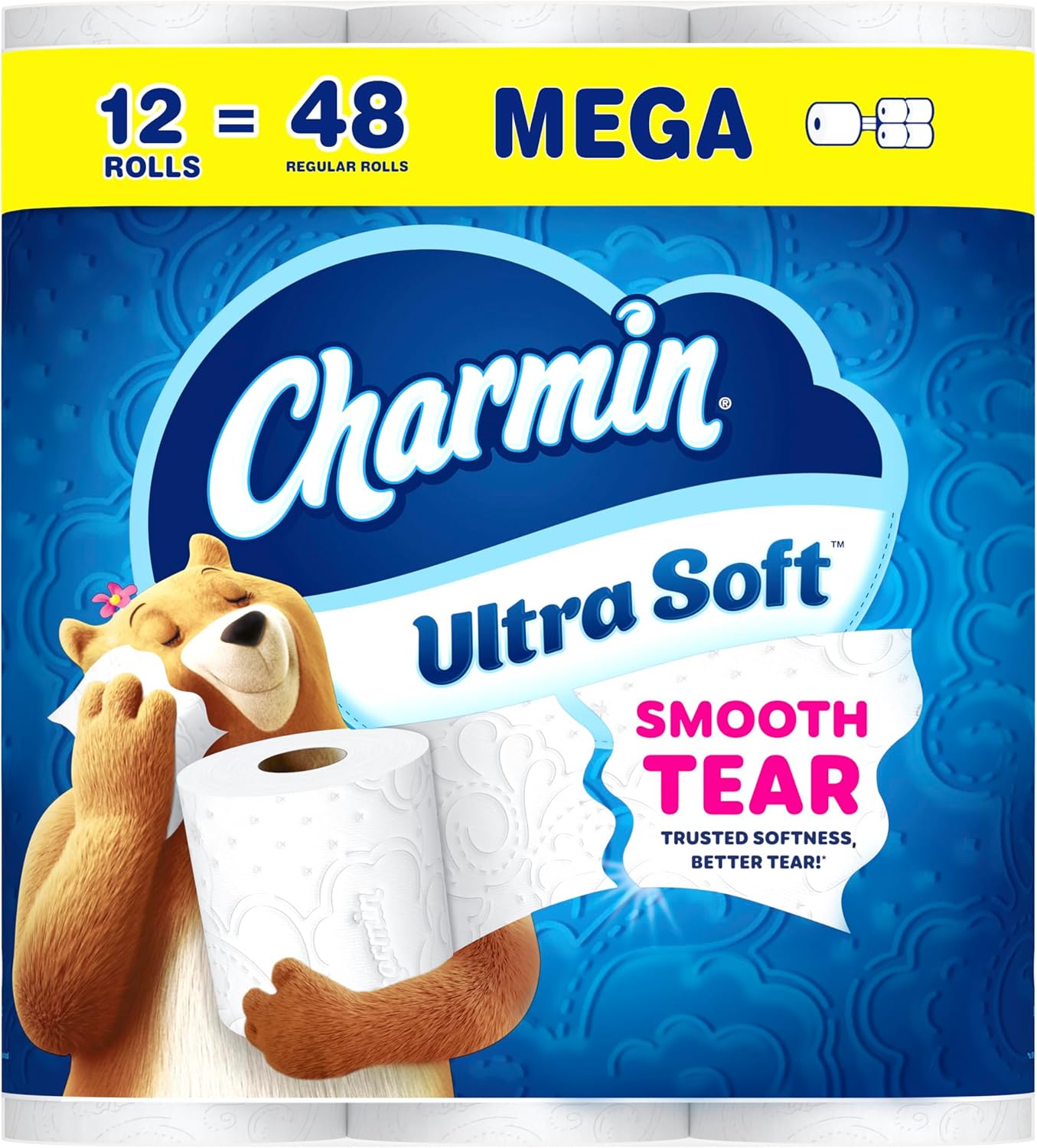 Charmin Ultra Soft Toilet Paper, 12 Mega Rolls = 24 Regular Rolls, 2-ply Bath Tissue