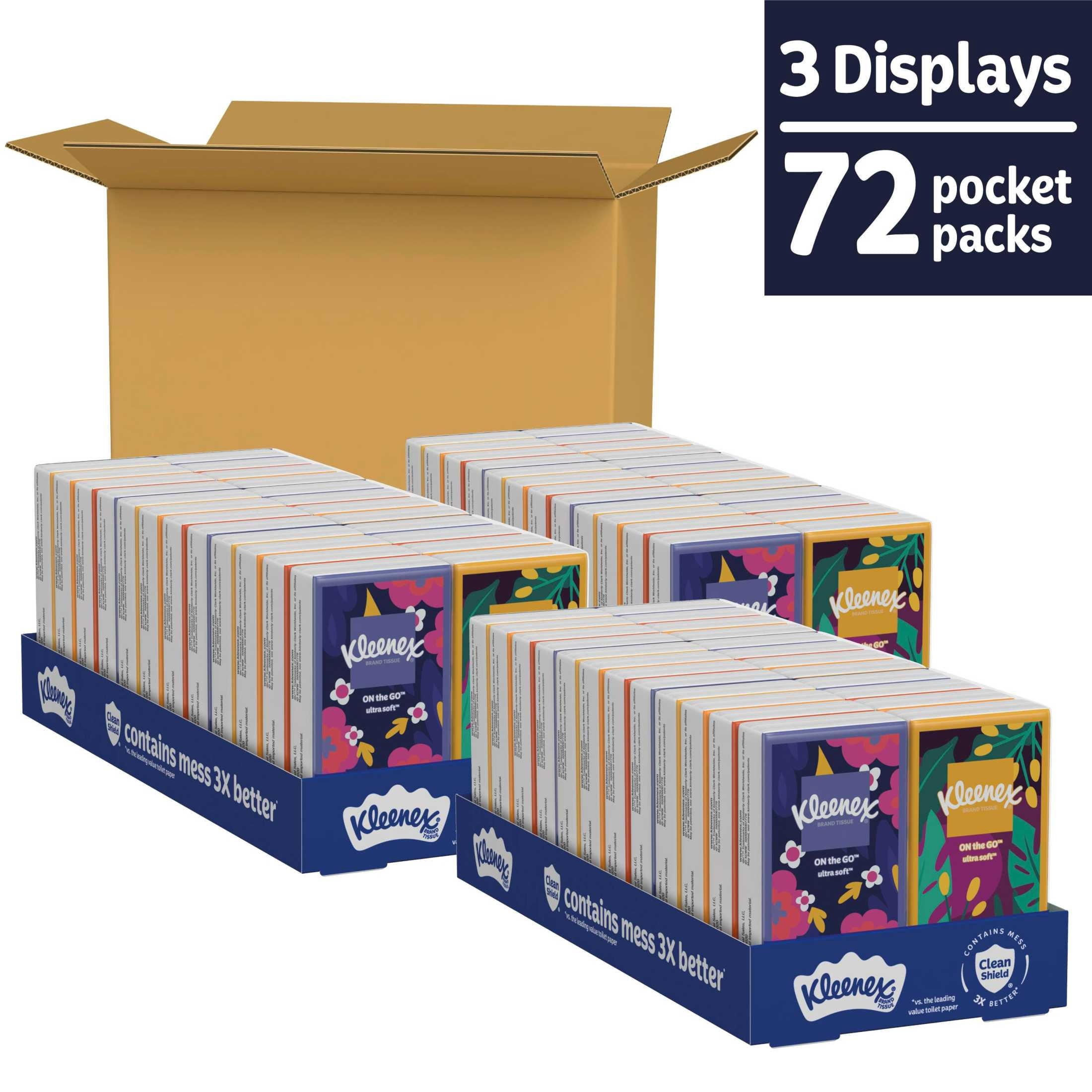 (9 pack) Kleenex On-The-Go Facial Tissues, 8 On-The-Go Packs, 10 Tissues per Pack, 3-Ply