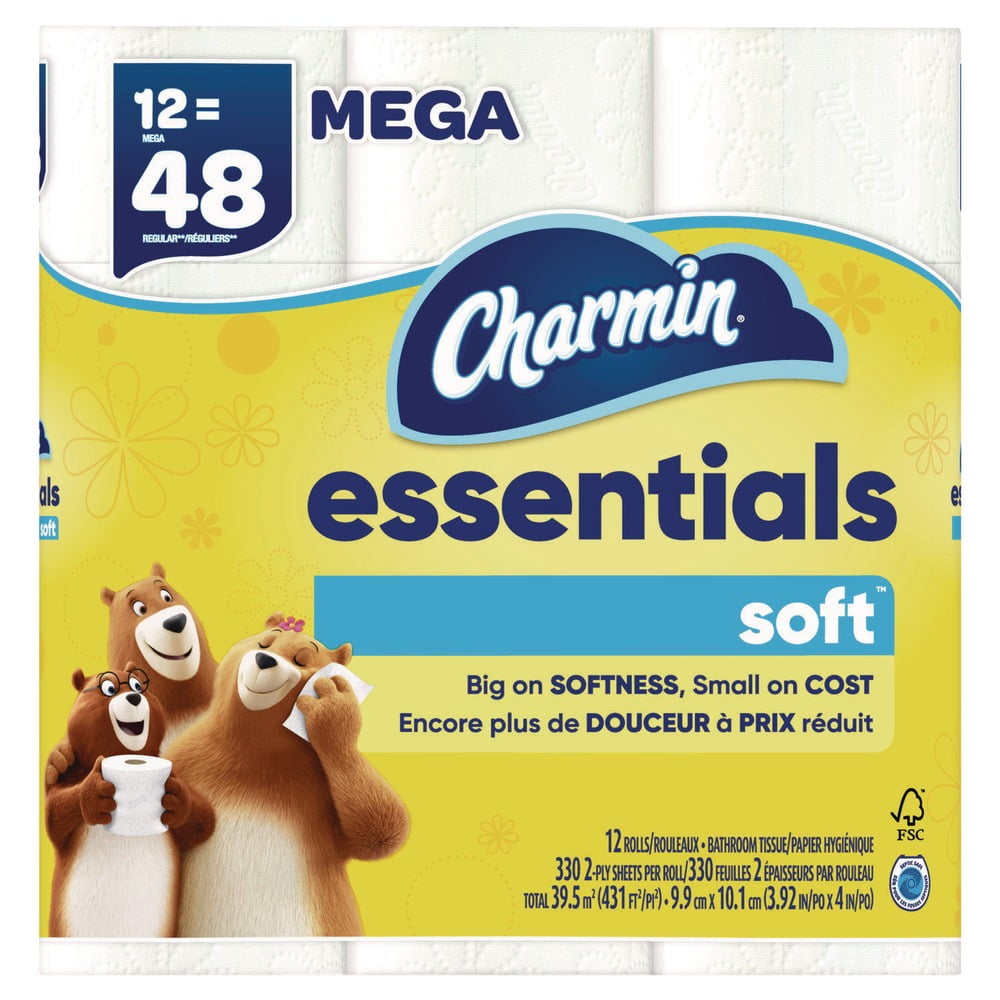 Essentials Soft 2-Ply Septic Safe Bathroom Tissue - White (4/Carton)