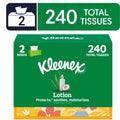 Kleenex Lotion Facial Tissues with Coconut Oil, 2 Flat Boxes, 120 Tissues per Box, 3-Ply