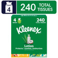 Kleenex Lotion Facial Tissues with Coconut Oil and Aloe, 3-Ply, 4 Pack, 240 Tissues
