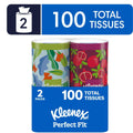 Kleenex Perfect Fit Facial Tissues, 2 Canister Boxes, 50 Tissues per Box, 2-Ply