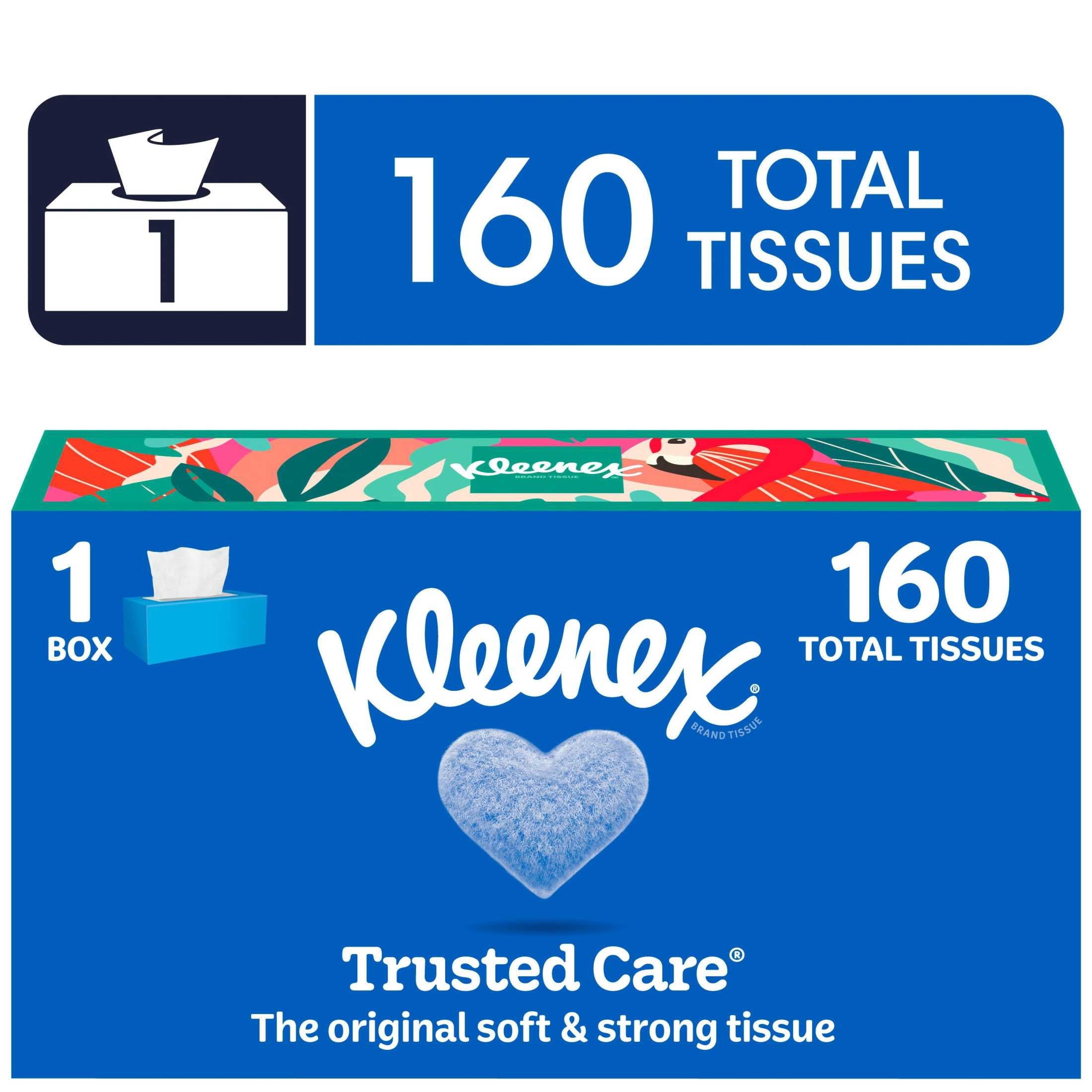 Kleenex Trusted Care 2-Ply Flat Box Facial Tissues, 6 Pack (960 Total Tissues)