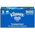 Kleenex Trusted Care 2-Ply Flat Box Facial Tissues, 8 Pack (1600 Total Tissues)