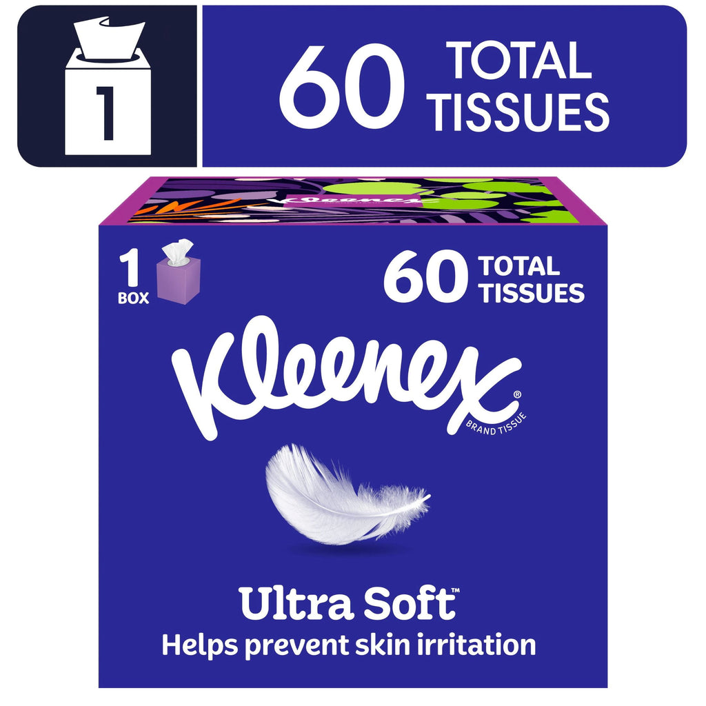Kleenex Ultra Soft Facial Tissues, 4 Cube Boxes, 60 Tissues per Box, 3-Ply