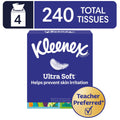 Kleenex Ultra Soft Facial Tissues, 4 Cube Boxes, 60 Tissues per Box, 3-Ply