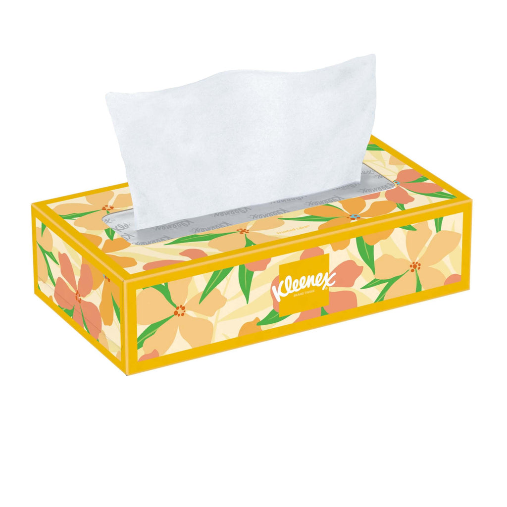 Kleenex Trusted Care 2-Ply Flat Box Facial Tissues, 1 Pack (72 Total Tissues)