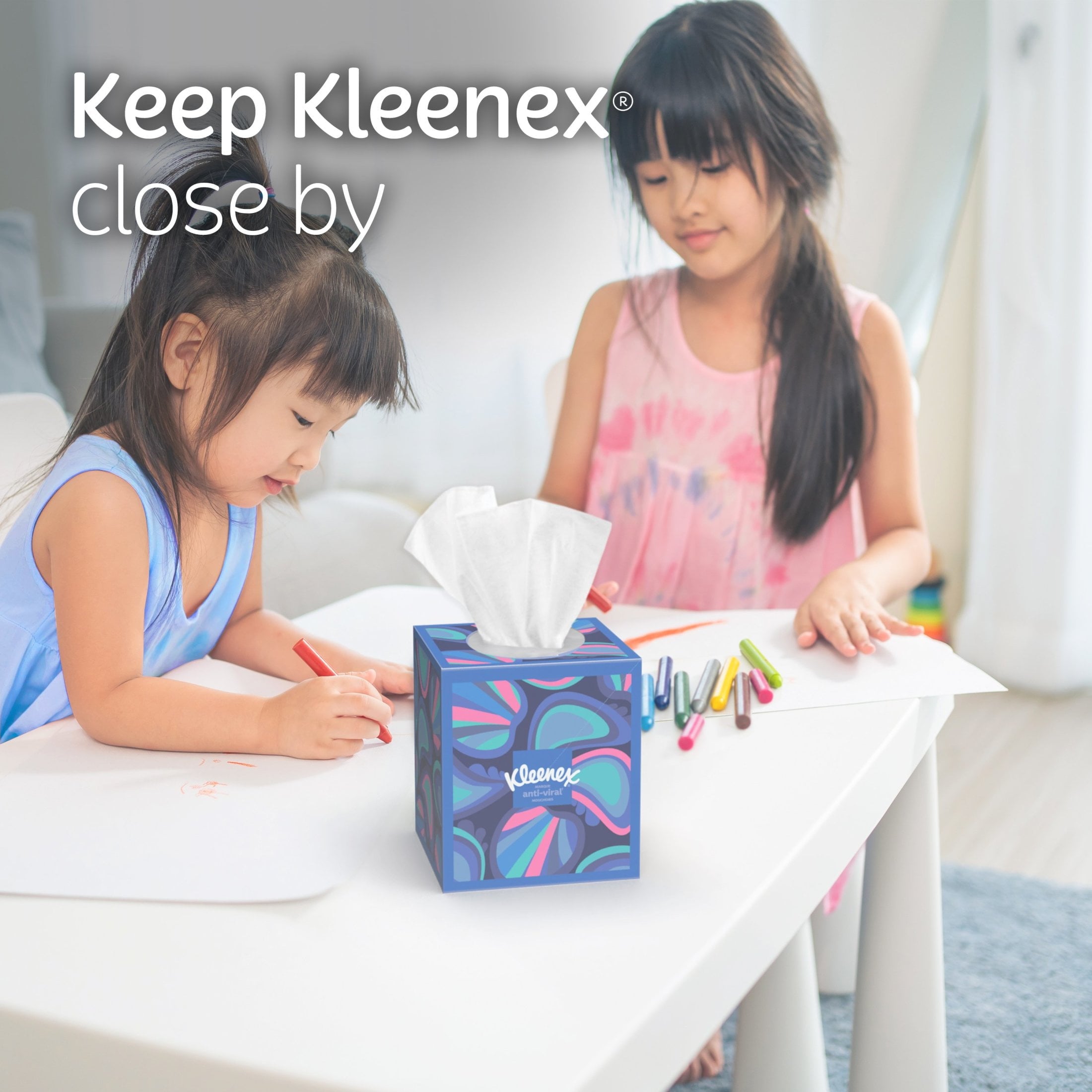Kleenex Anti-Viral 3-Ply Facial Tissues Cube Box, 4 Pack, 220 Total Tissues