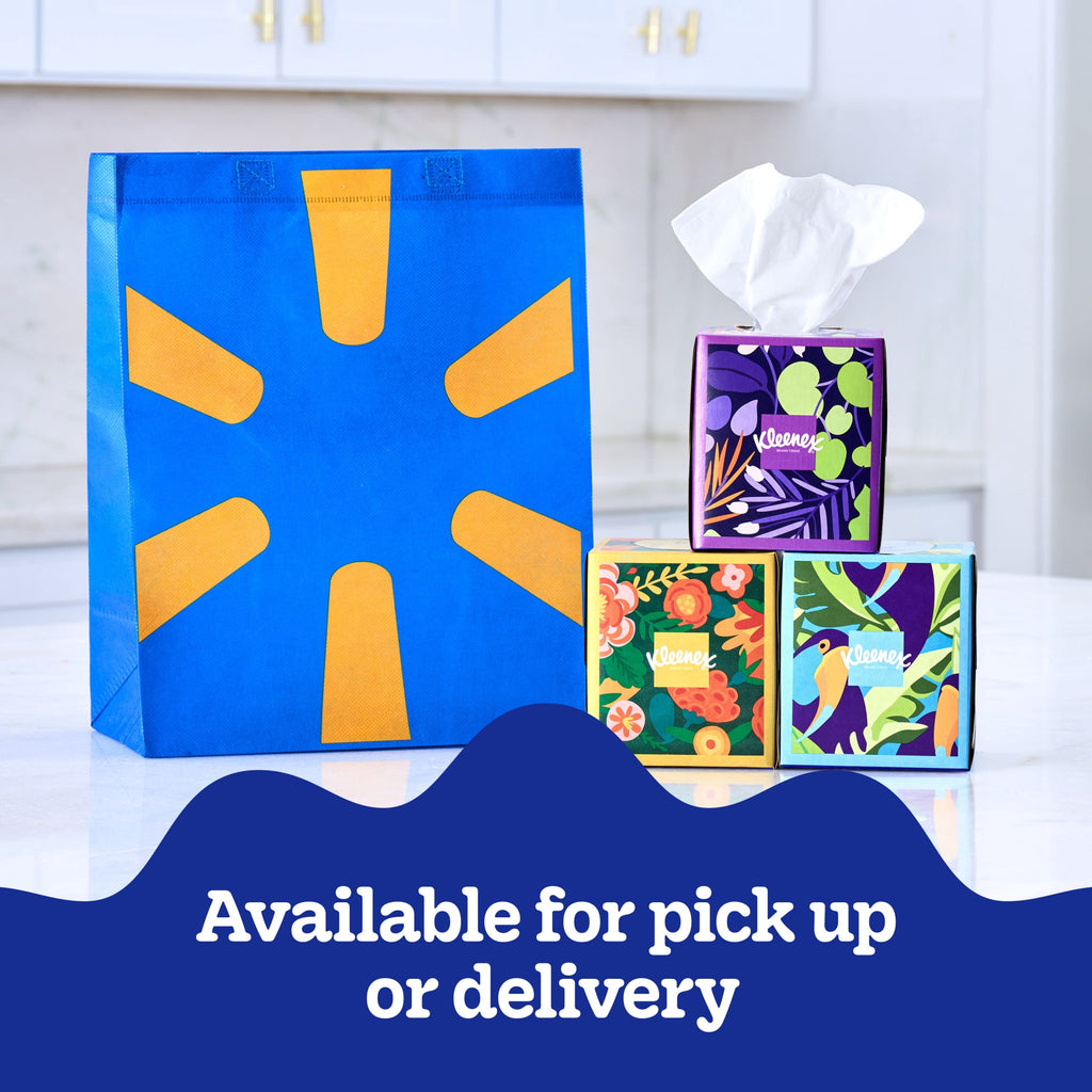 (3 pack) Kleenex Ultra Soft Facial Tissues, 6 Cube Boxes, 60 Tissues per Box, 3-Ply