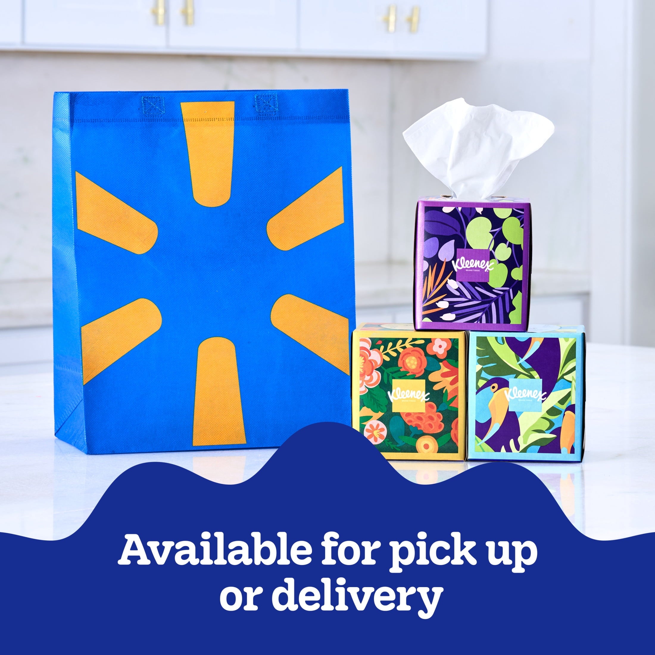(3 pack) Kleenex Ultra Soft Facial Tissues, 6 Cube Boxes, 60 Tissues per Box, 3-Ply