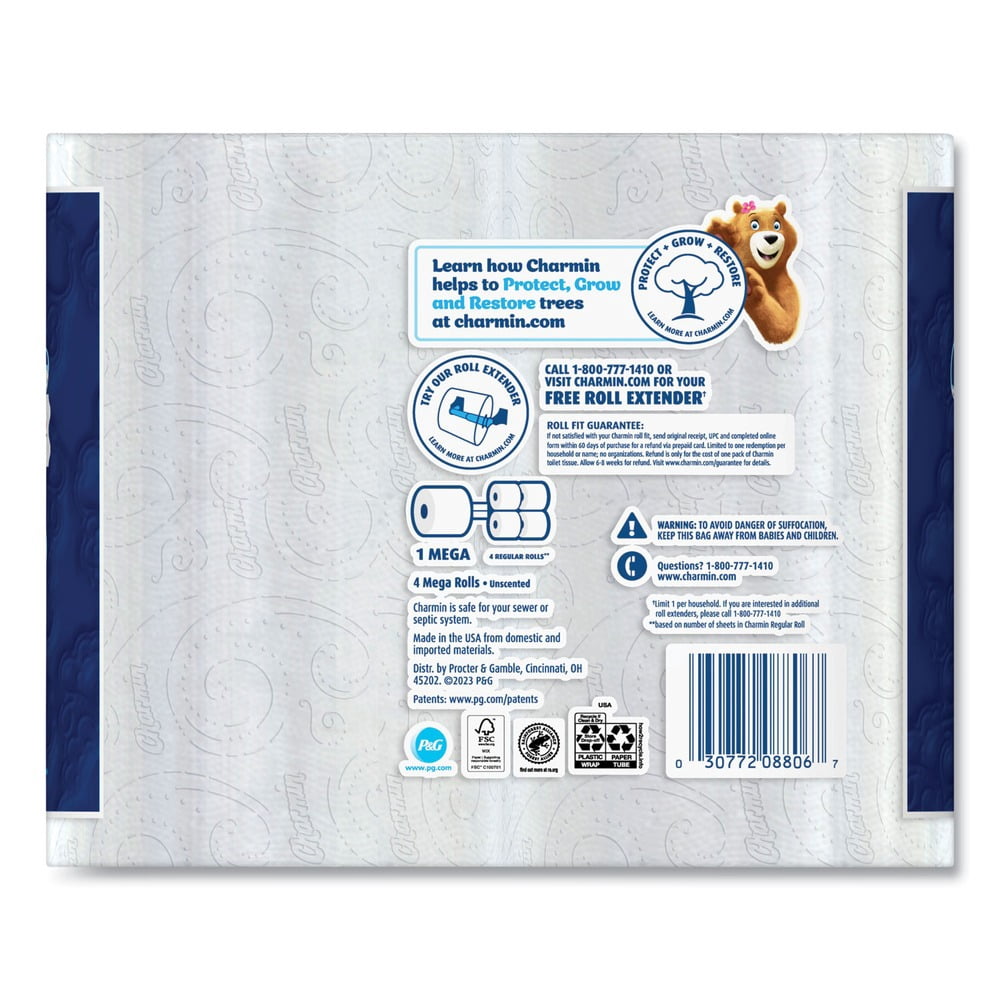 2-Ply Septic Safe Ultra Soft Bathroom Tissue Mega Roll - White (208 Sheets/Roll, 4 Rolls/Pack, 8 Packs/Carton)