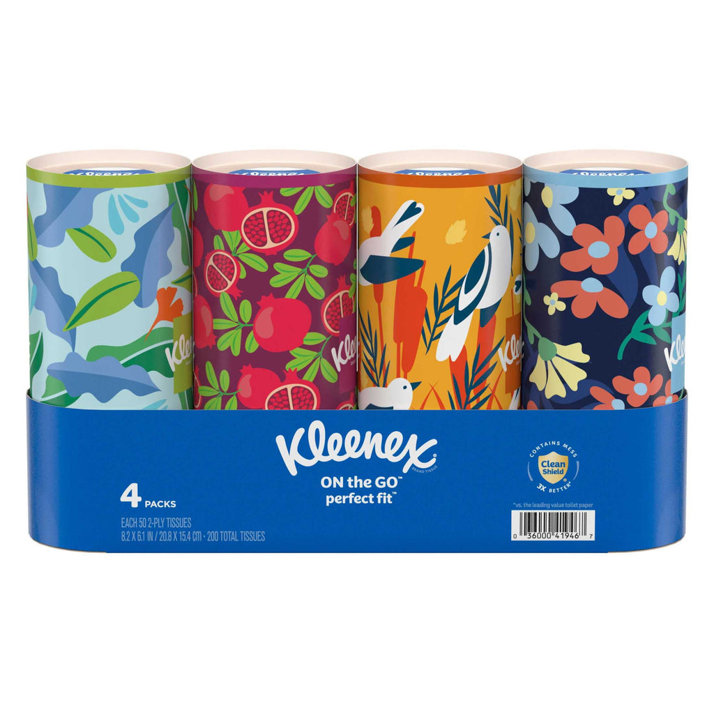 Kleenex Perfect Fit Facial Tissues, 2 Canister Boxes, 50 Tissues per Box, 2-Ply