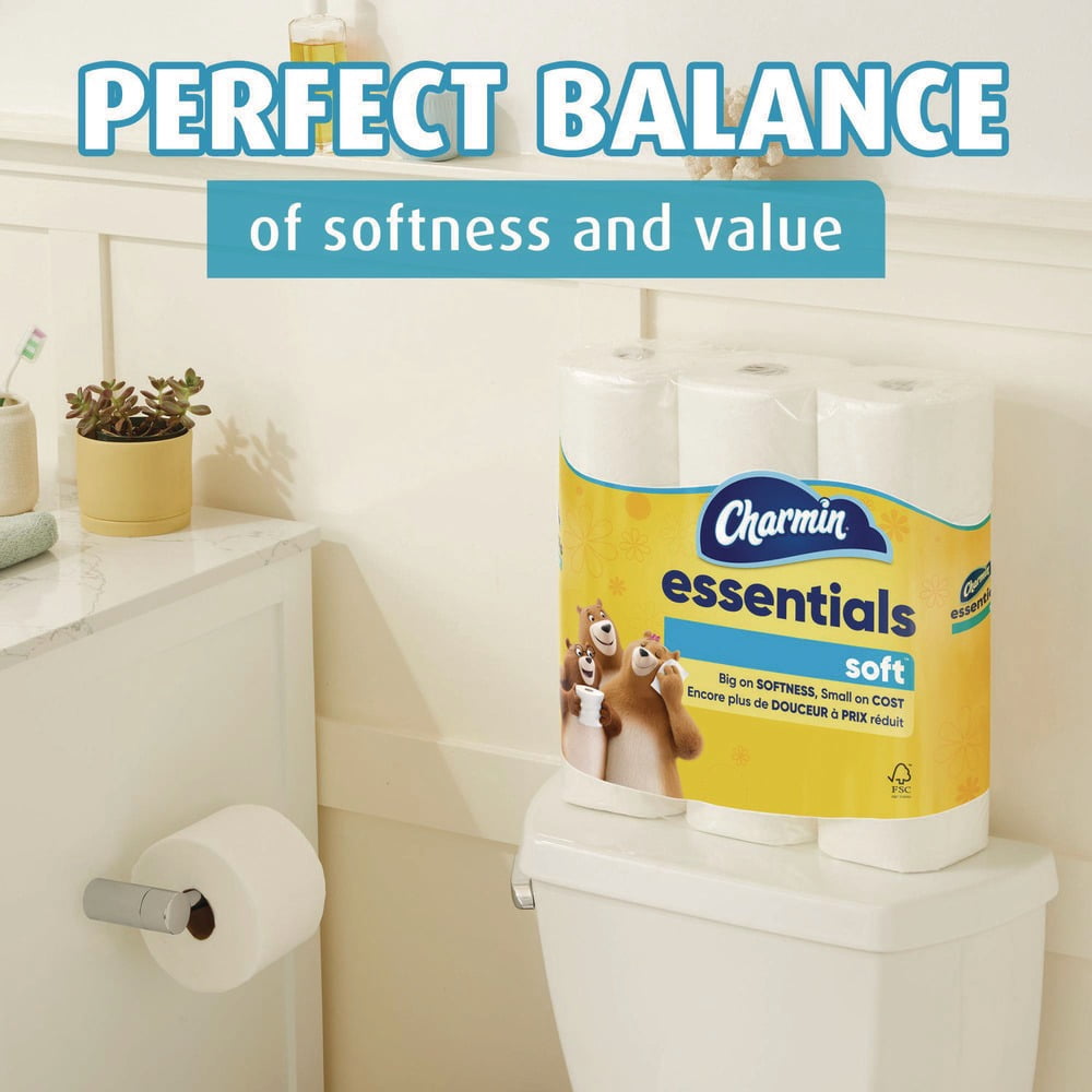 Essentials Soft 2-Ply Septic Safe Bathroom Tissue - White (4/Carton)
