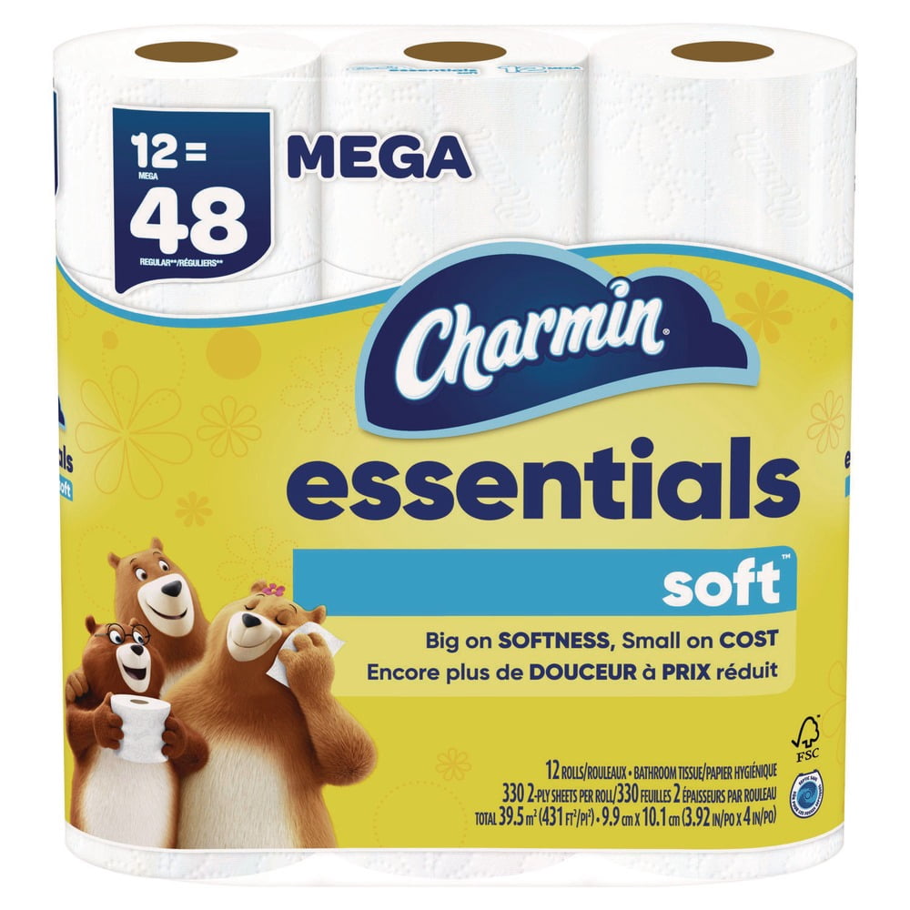 Essentials Soft 2-Ply Septic Safe Bathroom Tissue - White (4/Carton)