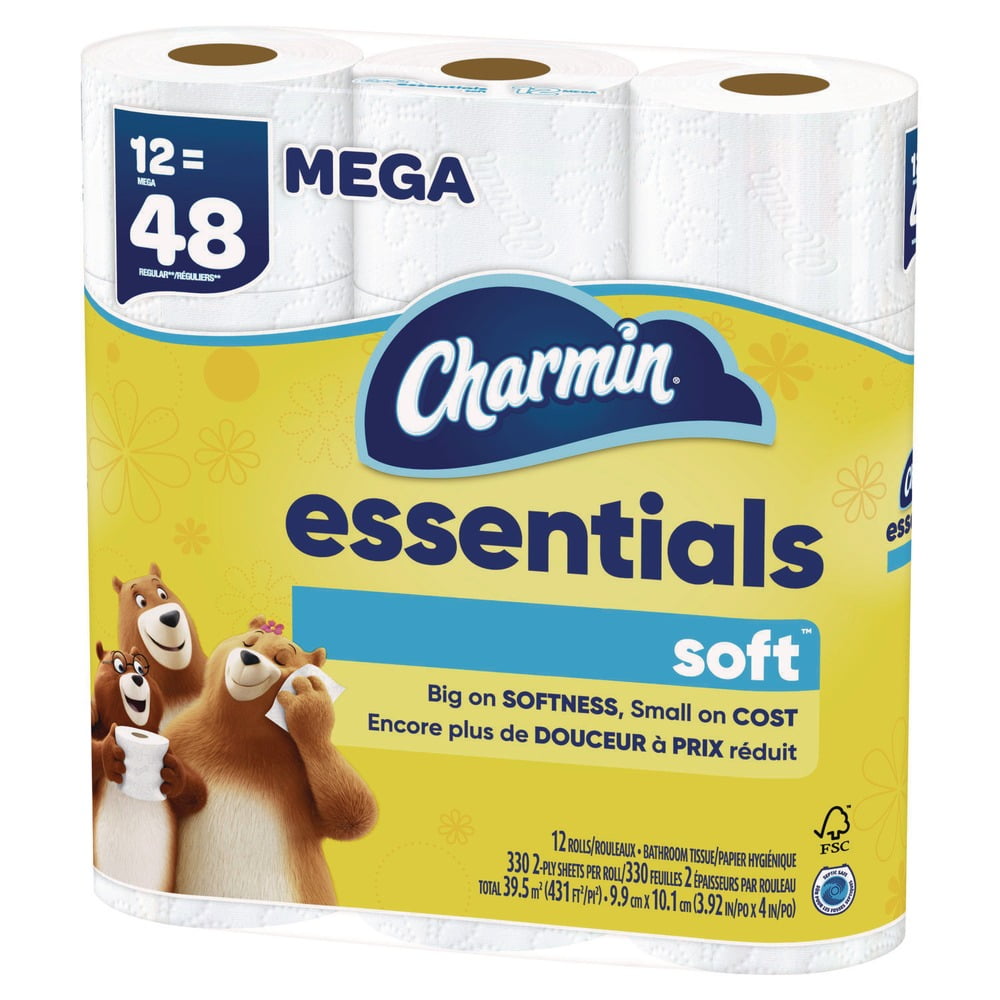 Essentials Soft 2-Ply Septic Safe Bathroom Tissue - White (4/Carton)